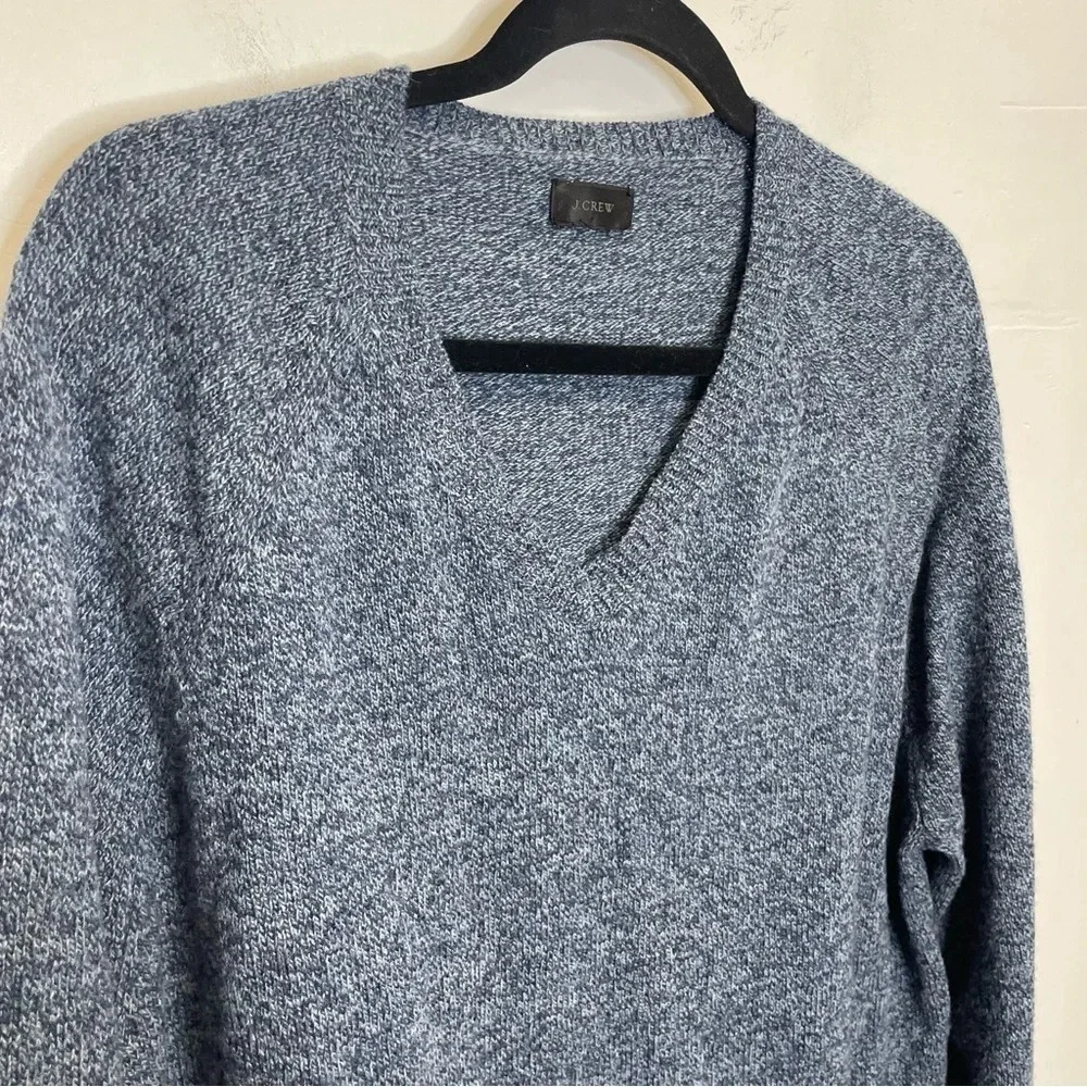 J Crew lambswool mens v-neck sweater blue